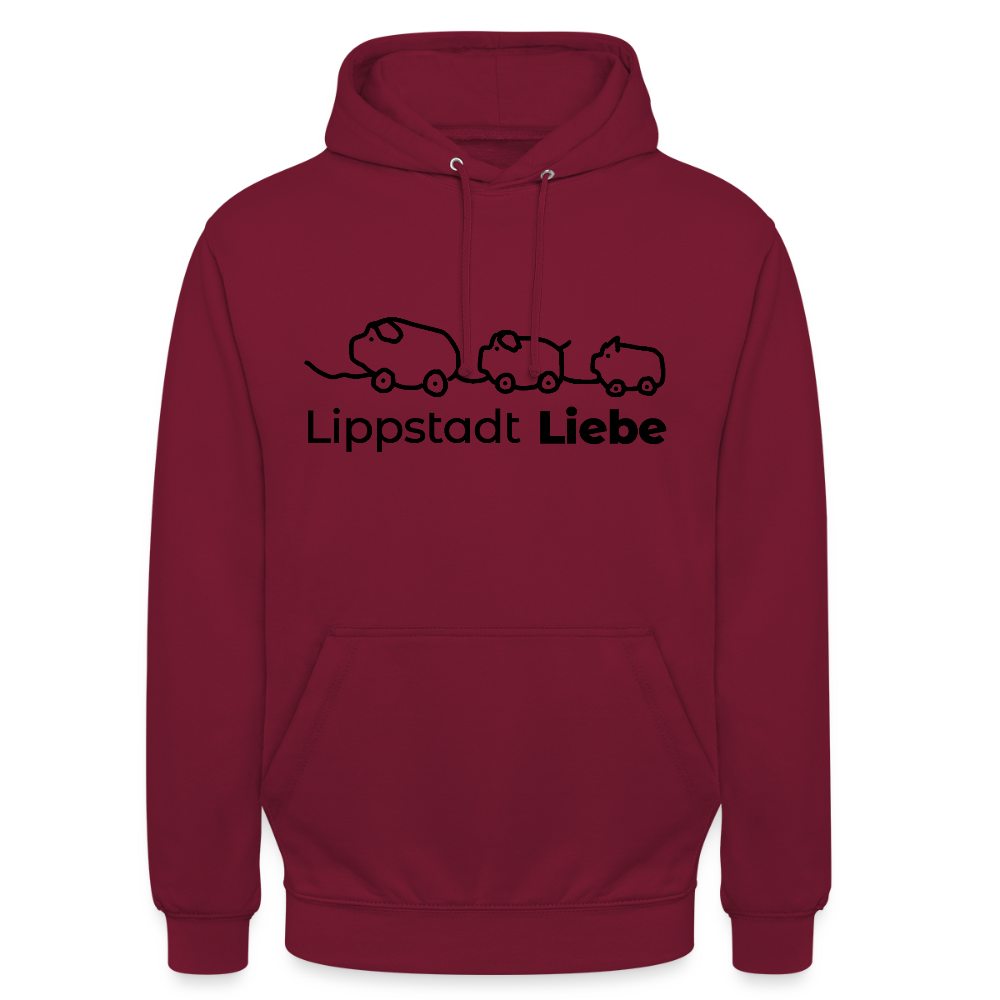 Holzschweine Männer Hoodie – Lippstadt Liebe Edition - Bordeaux