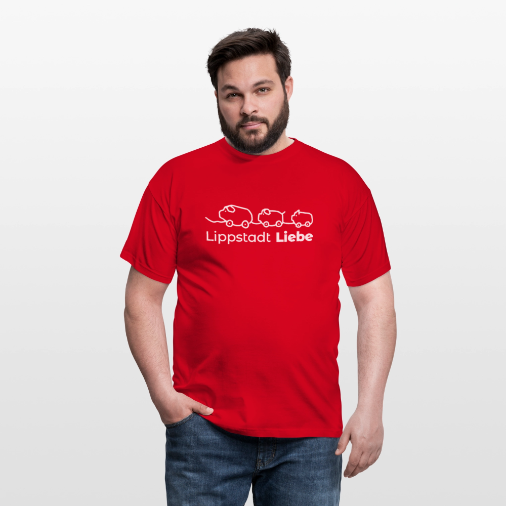Holzschweine Männer T-Shirt – Lippstadt Liebe Edition - Rot