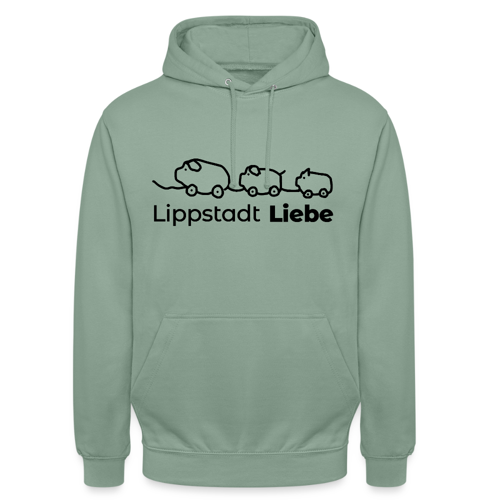 Holzschweine Männer Hoodie – Lippstadt Liebe Edition - Graugrün