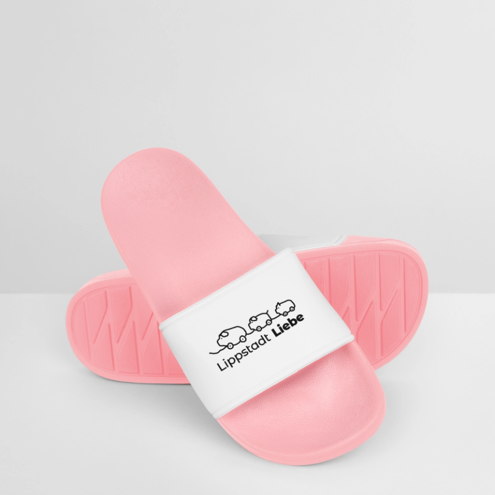 Holzschweine Badelatschen für Damen – Lippstadt Liebe Edition - Hellrosa