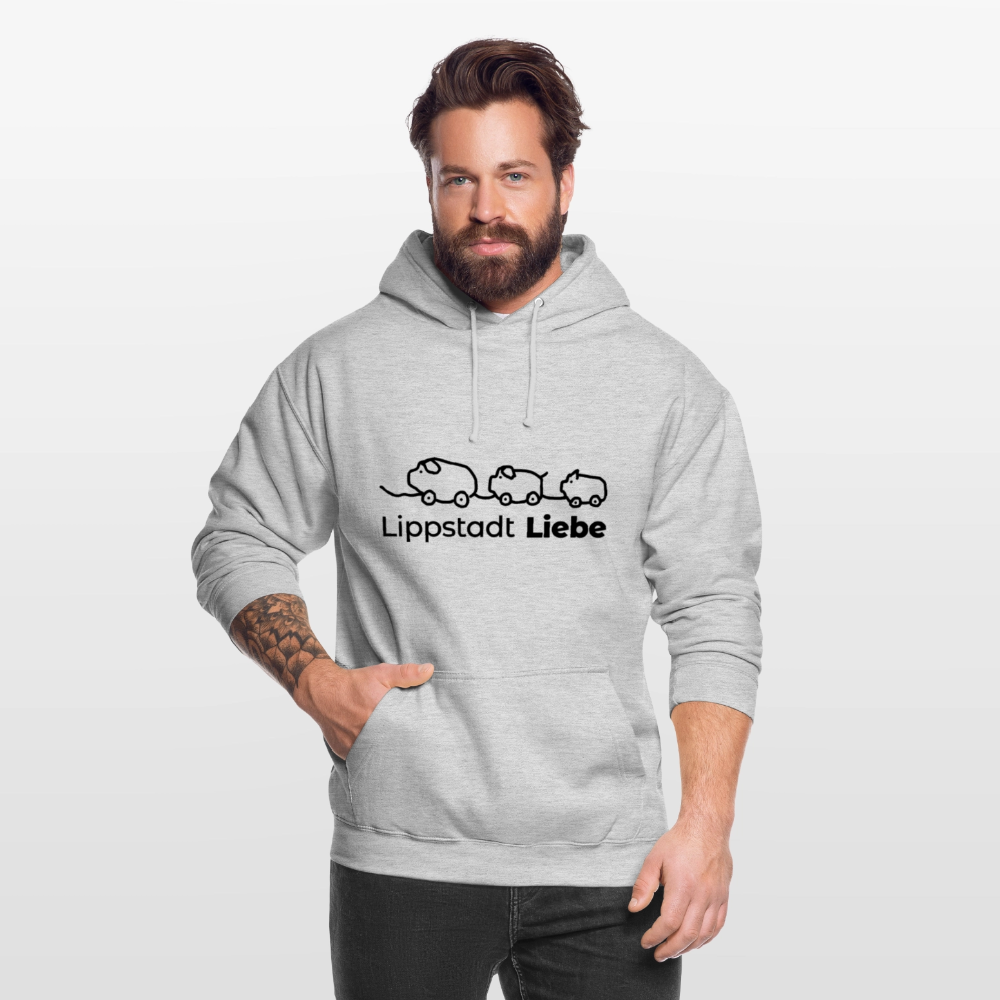 Holzschweine Männer Hoodie – Lippstadt Liebe Edition - Hellgrau meliert