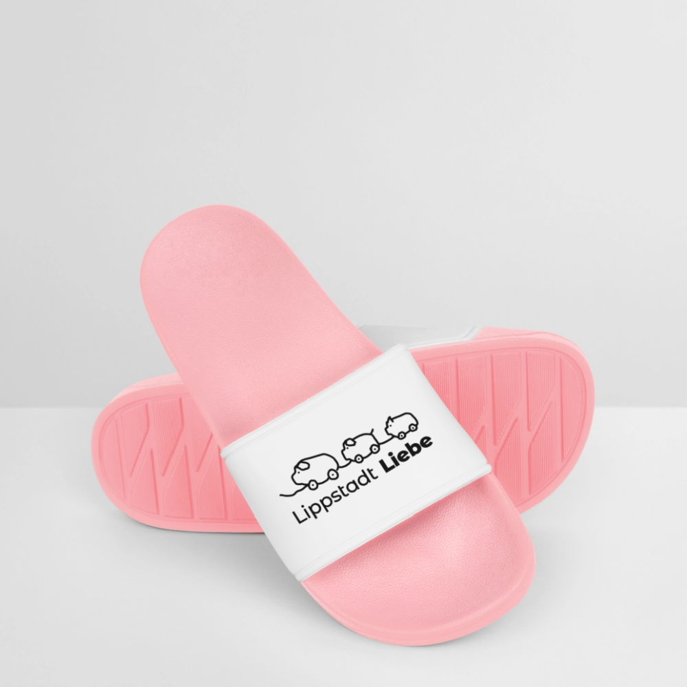 Holzschweine Badelatschen für Männer – Lippstadt Liebe Edition - Hellrosa