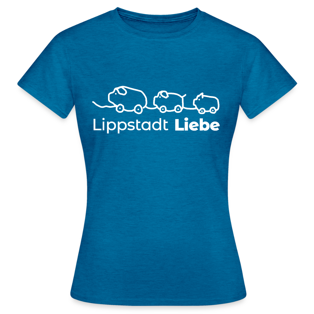 Holzschweine Damen T-Shirt – Lippstadt Liebe Edition - Antikblaues Saphir meliert