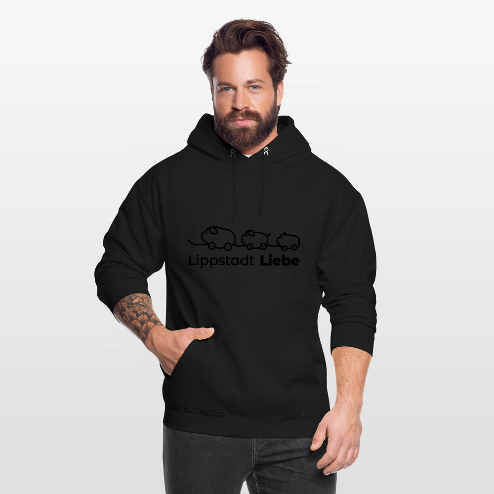 Holzschweine Männer Hoodie – Lippstadt Liebe Edition - Schwarz