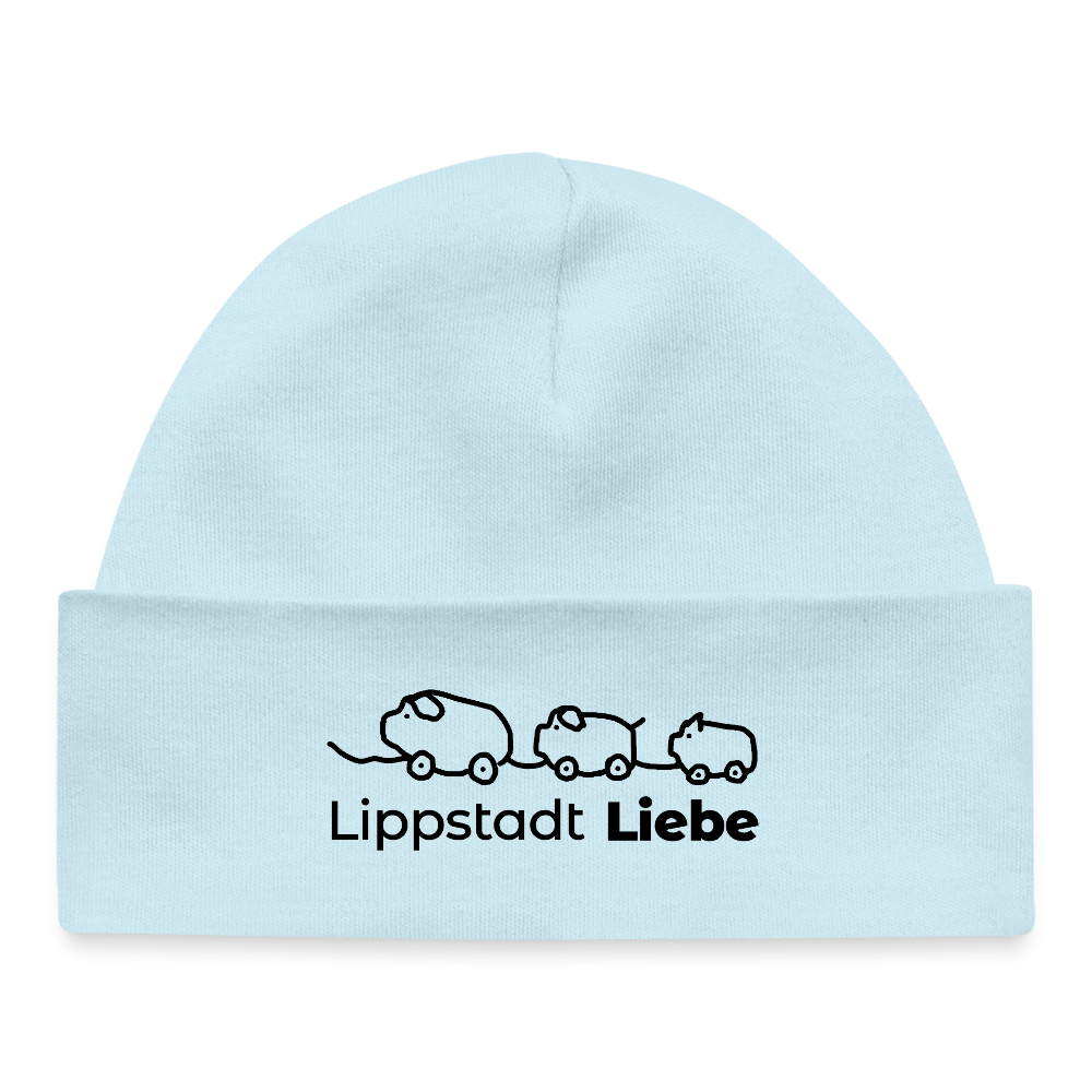 Baby Organic Mütze „Holzscheine“ – Lippstadt Liebe Edition - Puderblau