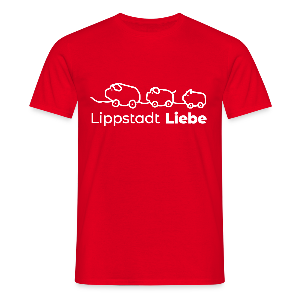 Holzschweine Männer T-Shirt – Lippstadt Liebe Edition - Rot