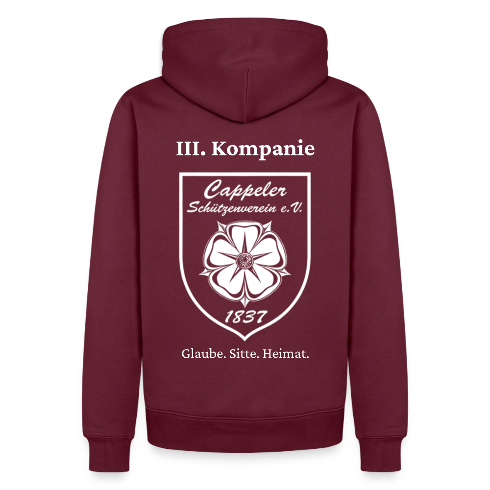 Cappeler Schützenverein Hoodie - III. Kompanie - Burgunderrot