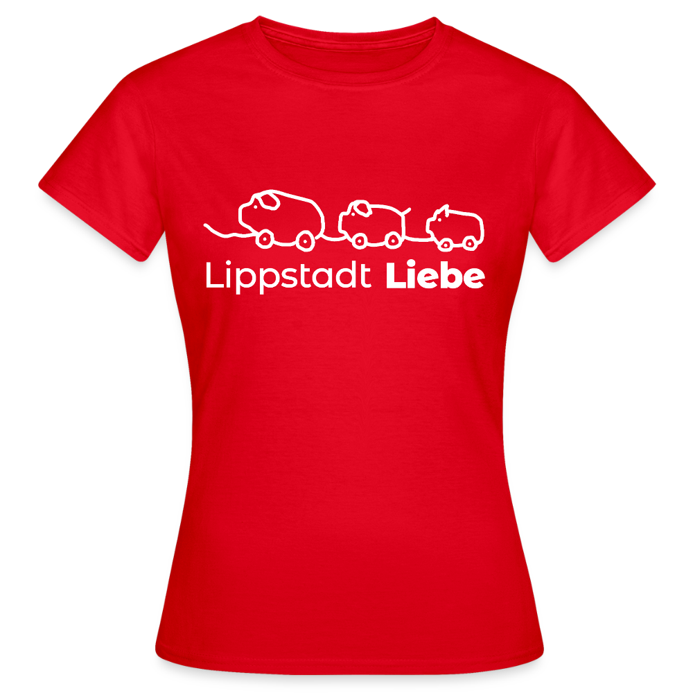 Holzschweine Damen T-Shirt – Lippstadt Liebe Edition - Rot