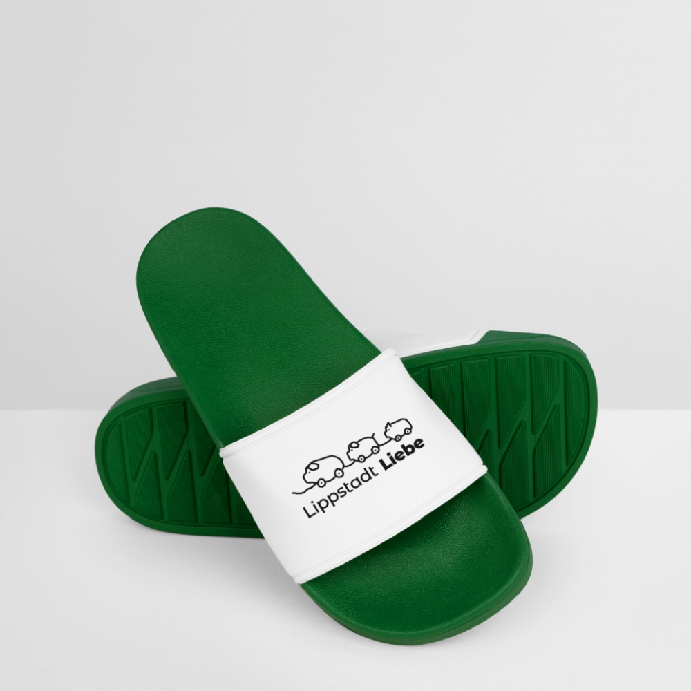 Holzschweine Badelatschen für Damen – Lippstadt Liebe Edition - Dunkelgrün
