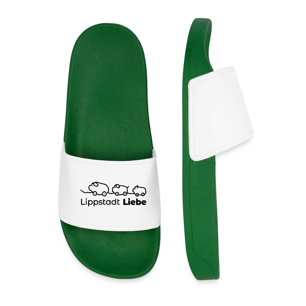 Holzschweine Badelatschen für Männer – Lippstadt Liebe Edition - Dunkelgrün