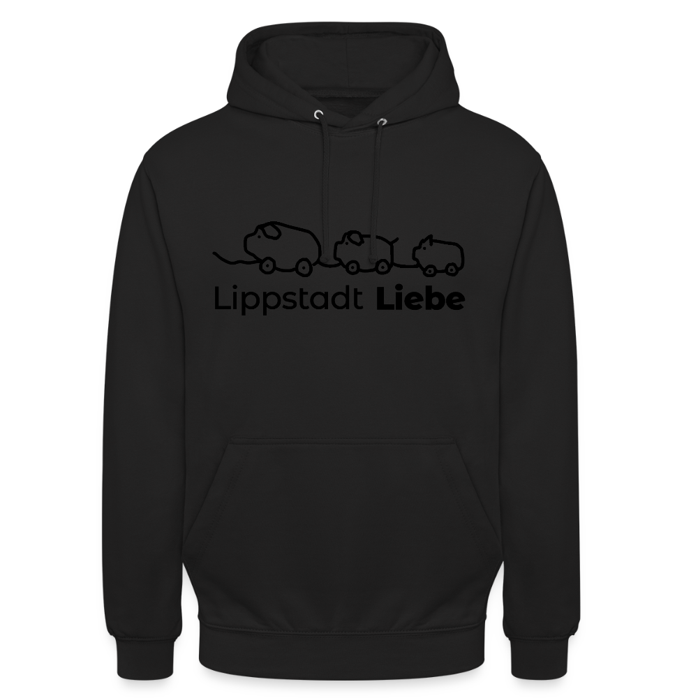 Holzschweine Männer Hoodie – Lippstadt Liebe Edition - Schwarz